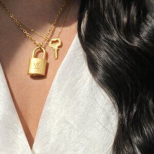 Authentic Louis Vuitton Lock & Key Necklace Set ✨